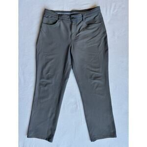 Footjoy Performance Golf Pant Flat Front 4-Way Stretch Plaid Gray Size 36x30